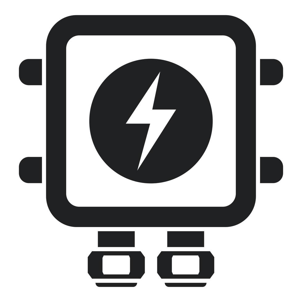 vector simple de icono de caja de conexiones eléctricas. interruptor de potencia