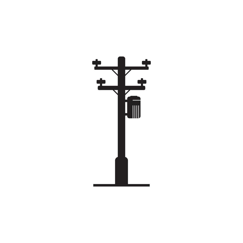 Diseño de símbolo de ilustración de vector de icono de poste eléctrico