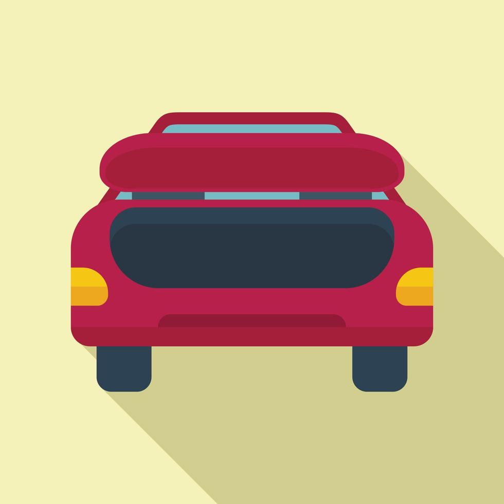 Open car trunk icon flat vector. Door baggage vector