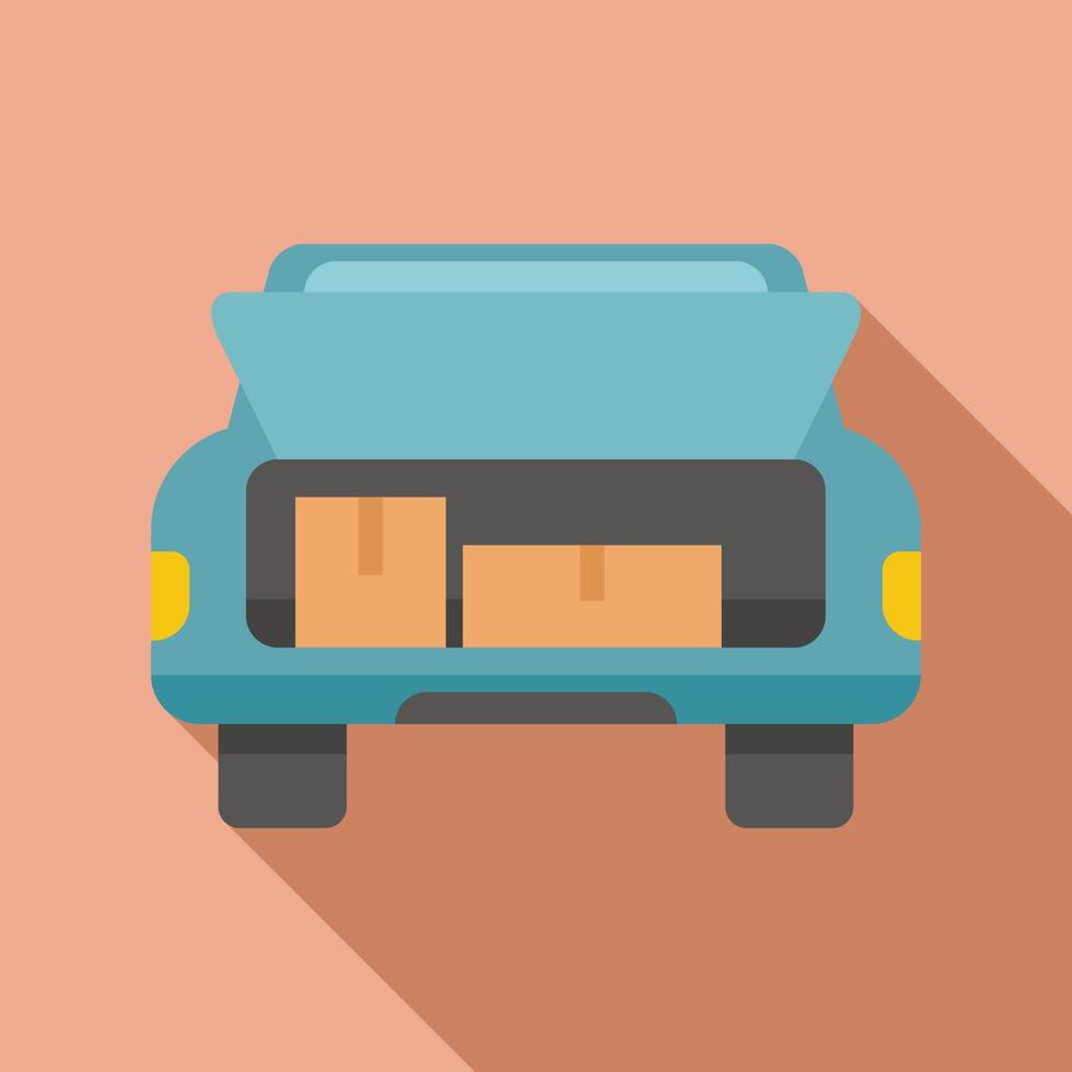 Back car trunk icon flat vector. Vehicle door vector