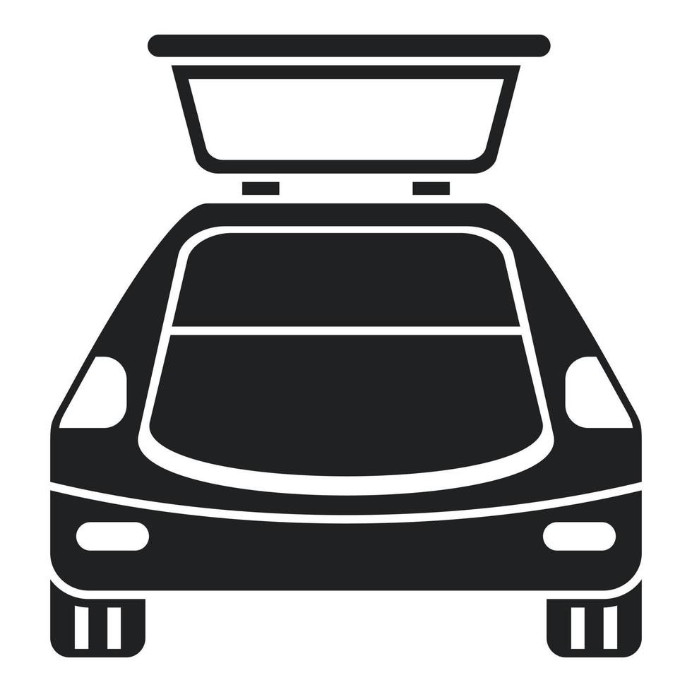 vector simple del icono del maletero del coche de comida. vehículo lateral