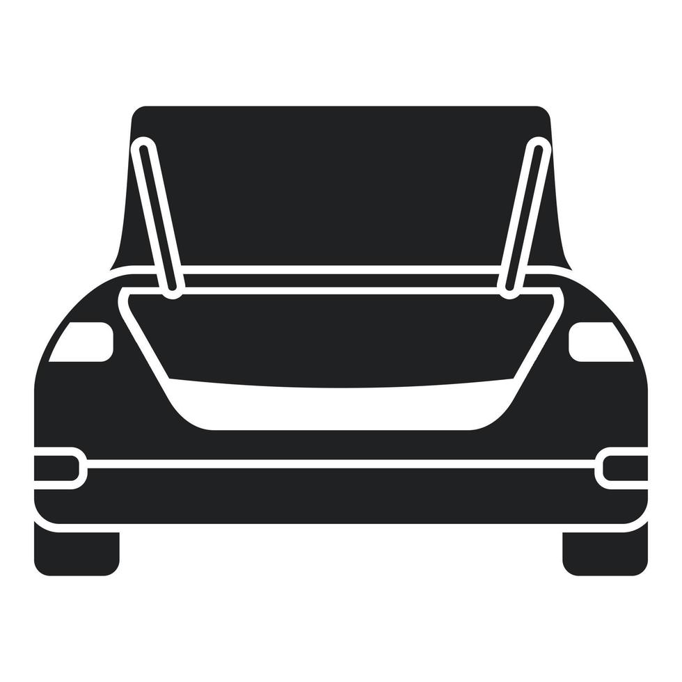 vector simple del icono del maletero del coche de viaje. puerta del vehículo