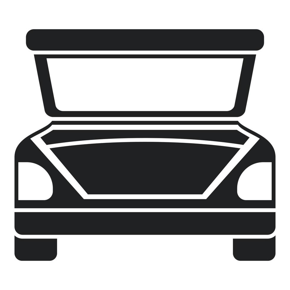 vector simple del icono del maletero del coche abierto. puerta de equipaje