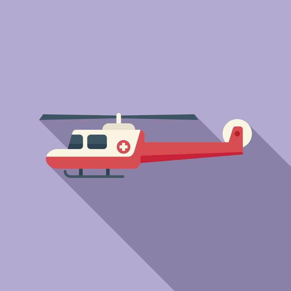 Air rescue helicopter icon flat vector. Sea chopper vector