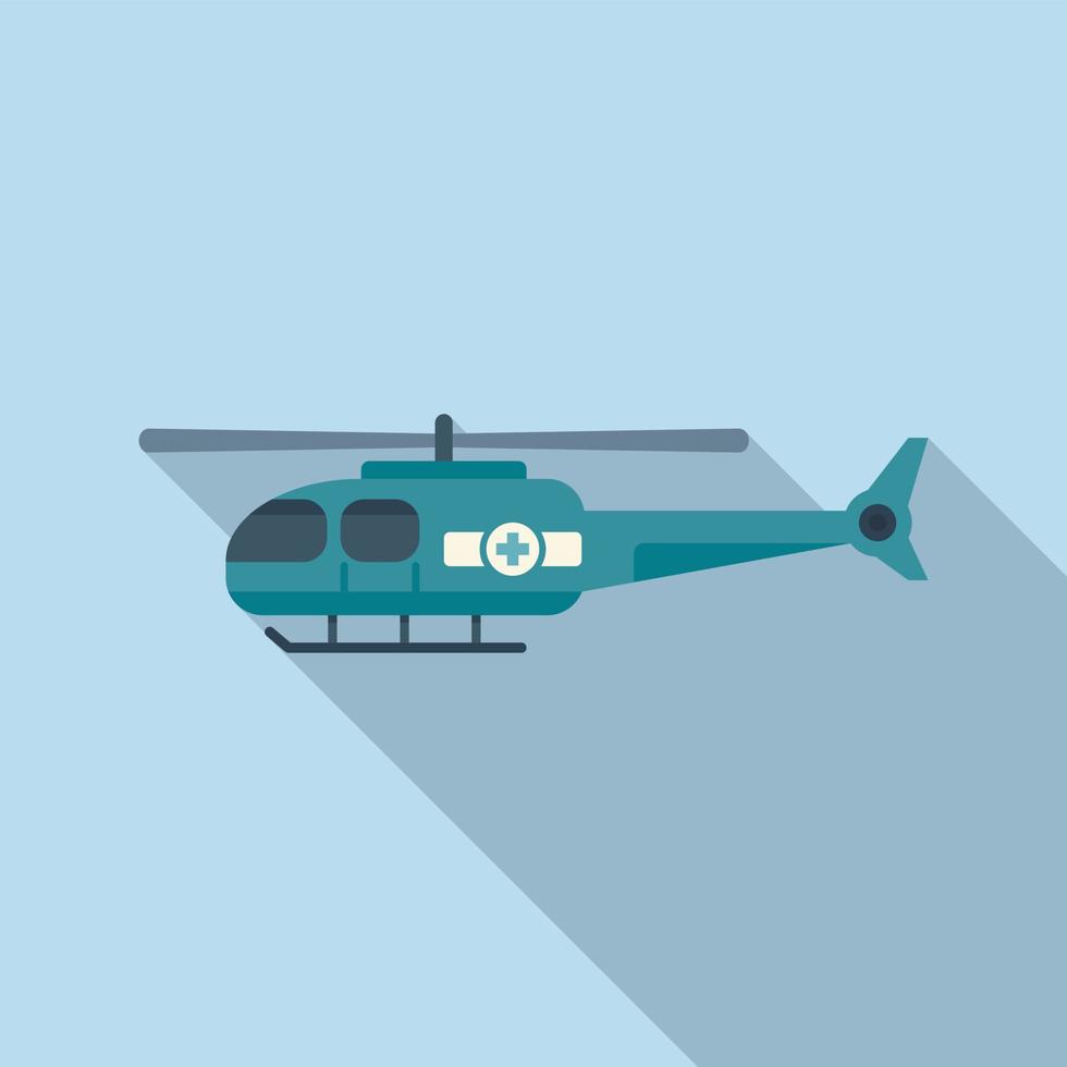 Army rescue helicopter icon flat vector. Air transport vector