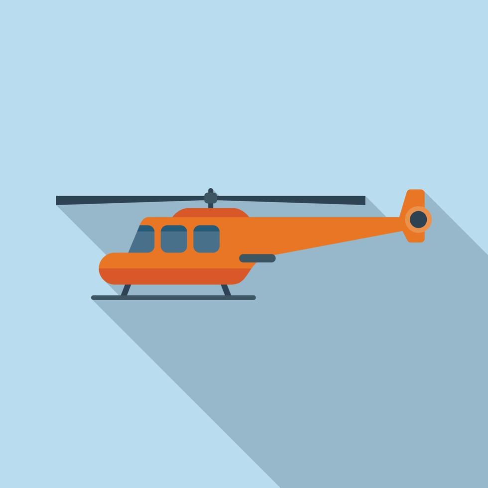 Aerial rescue helicopter icon flat vector. Air military vector