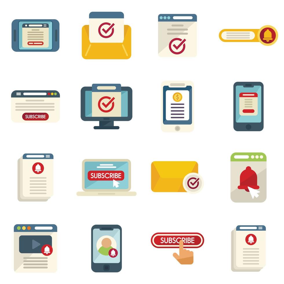 Subscriotion icons set flat vector. Business membership vector