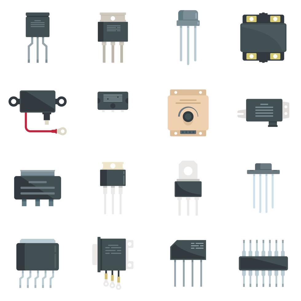 los iconos del regulador de voltaje establecen un vector plano. batería de argón