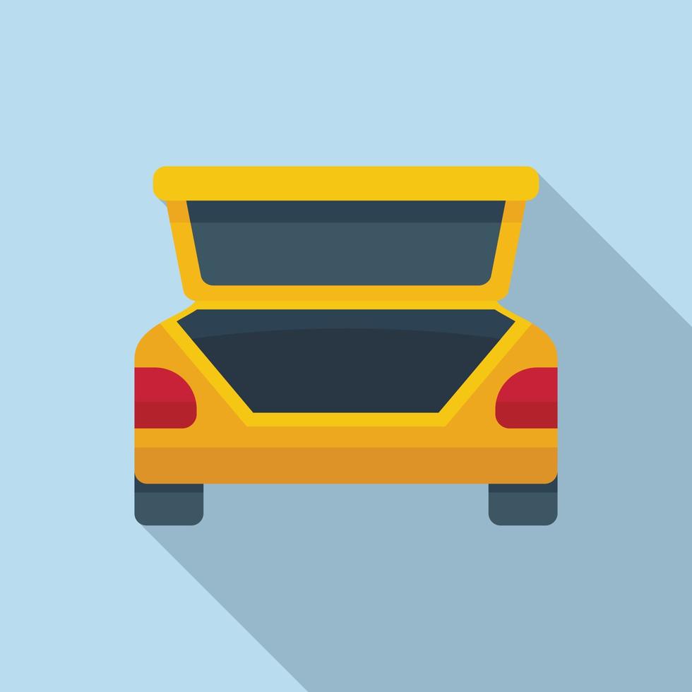 Car trunk icon flat vector. Open vehicle vector