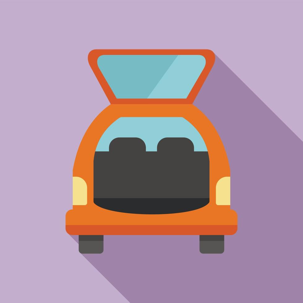 Suitcase trunk icon flat vector. Car door vector