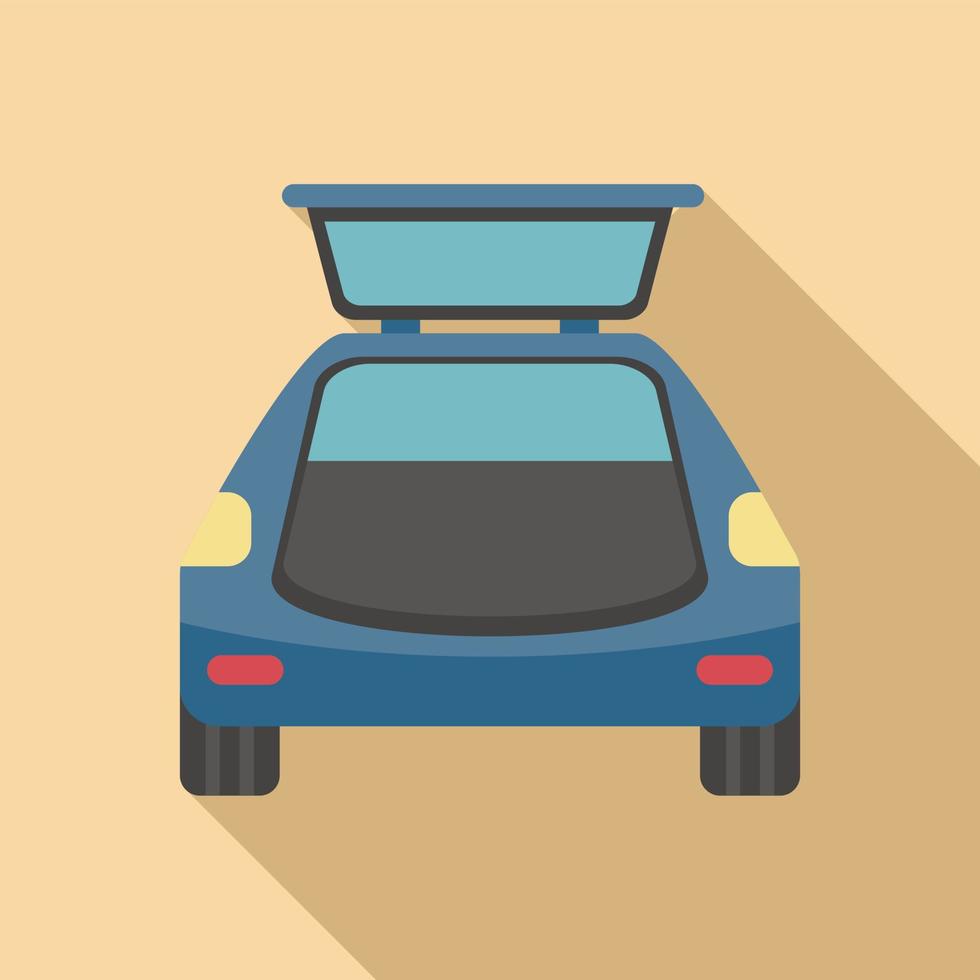 Food car trunk icon flat vector. Side vehicle vector