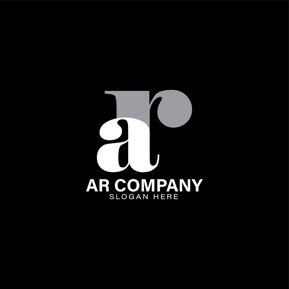 letter ar logo brand minimalist with symbol initial ar vector