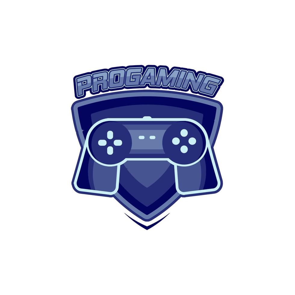 gamer esport logo with gamepad and shield symbol vector