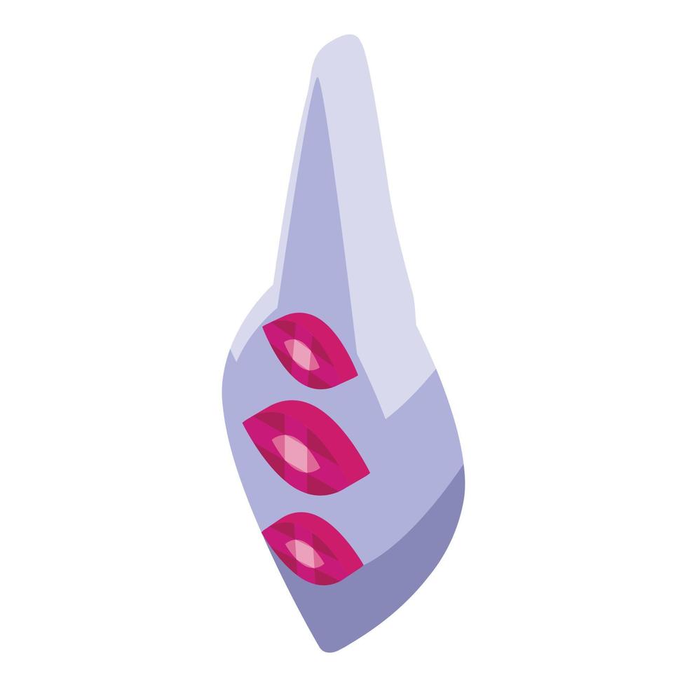 vector isométrico del icono del diente del cuidado de rubí. limpieza dental