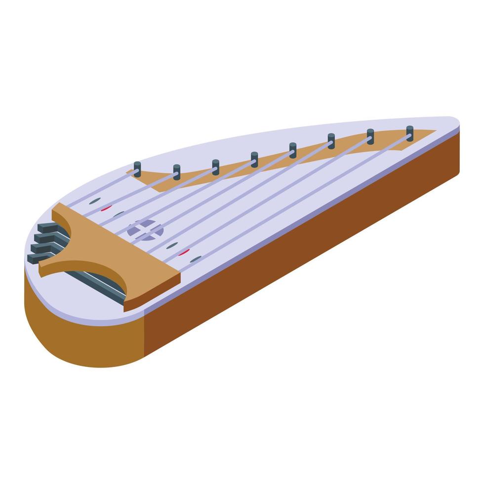 vector isométrico del icono del instrumento kantele. música gusli