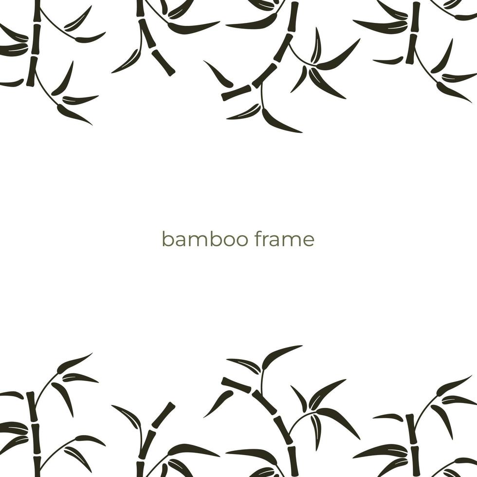 floral border with bamboo vector