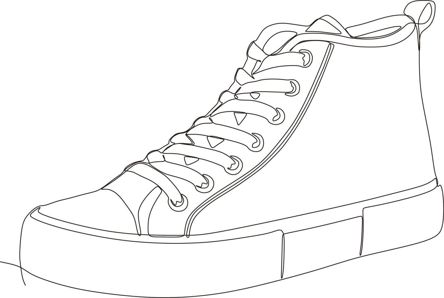 continuous line art drawing of shoes in black and white 16818754 Vector ...