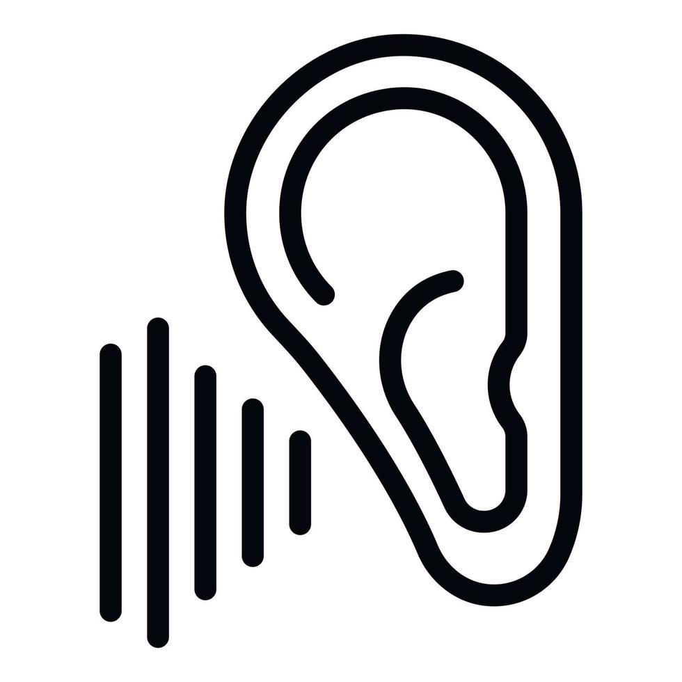 Listen lesson icon outline vector. School online vector