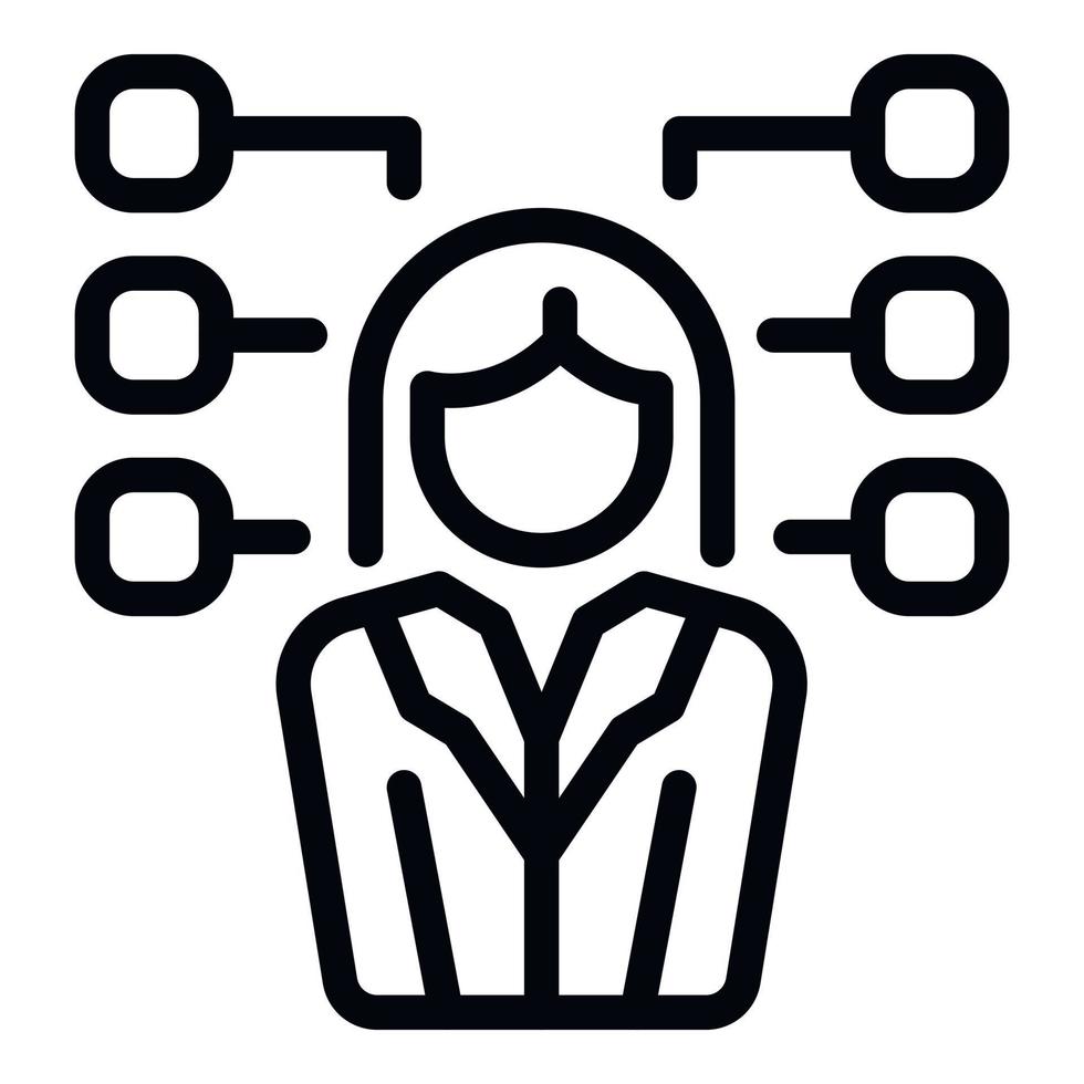 School teacher icon outline vector. Teaching monitor vector
