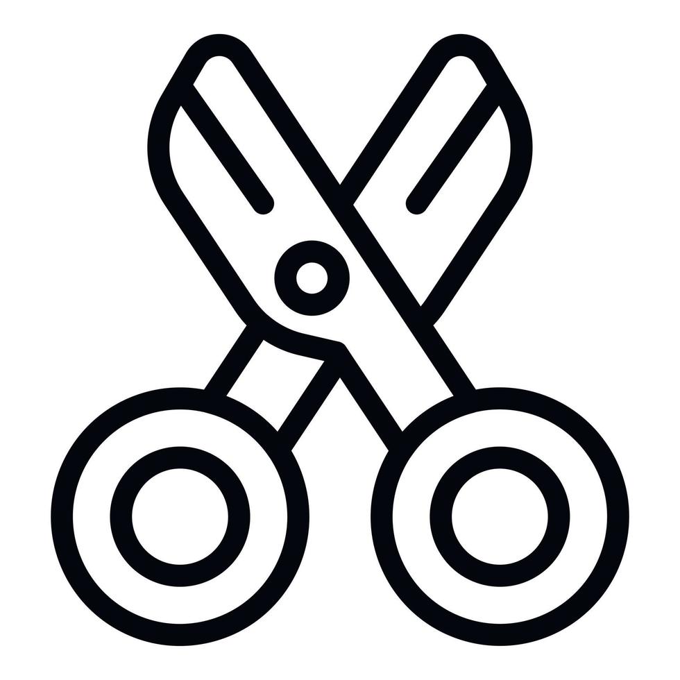 Early learning scissors icon outline vector. Children learn vector
