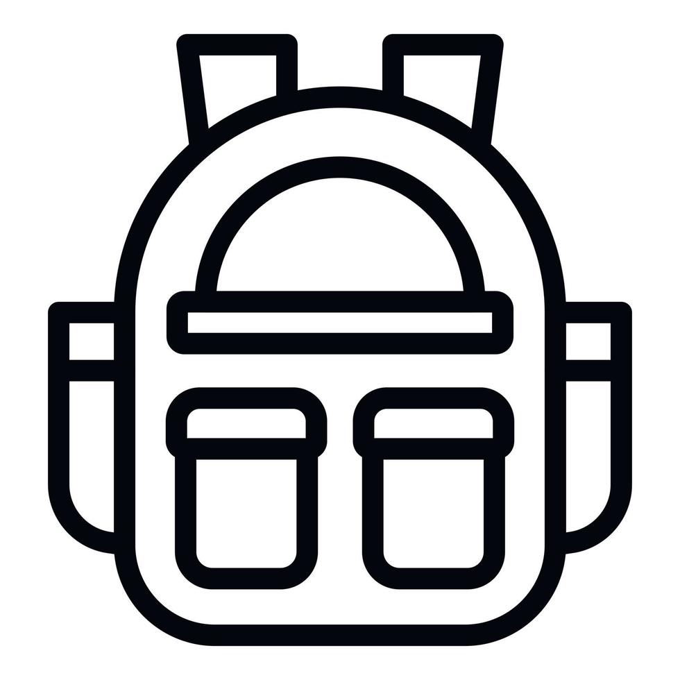 School backpack icon outline vector. Learn online vector