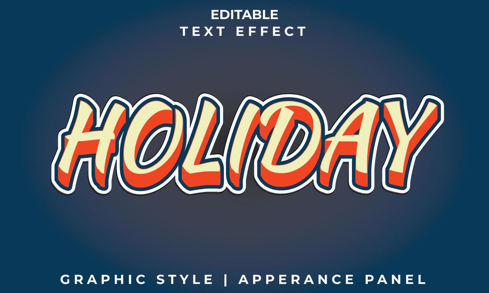text effects Holiday with blue background vector