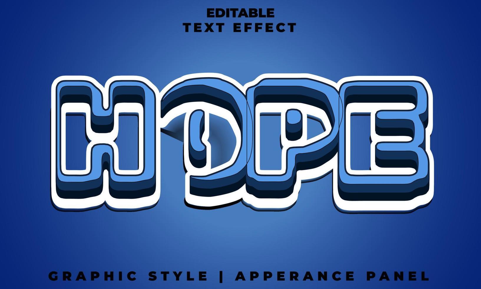 text effects Hope with blue background vector