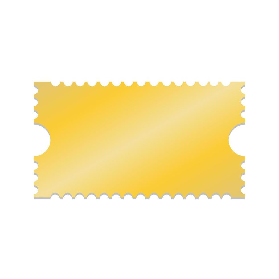 Ilustración de vector de plantilla en blanco de cupón de boletos dorados. se puede utilizar para películas, eventos, teatro, fiestas vip, fútbol, negocios, etc.