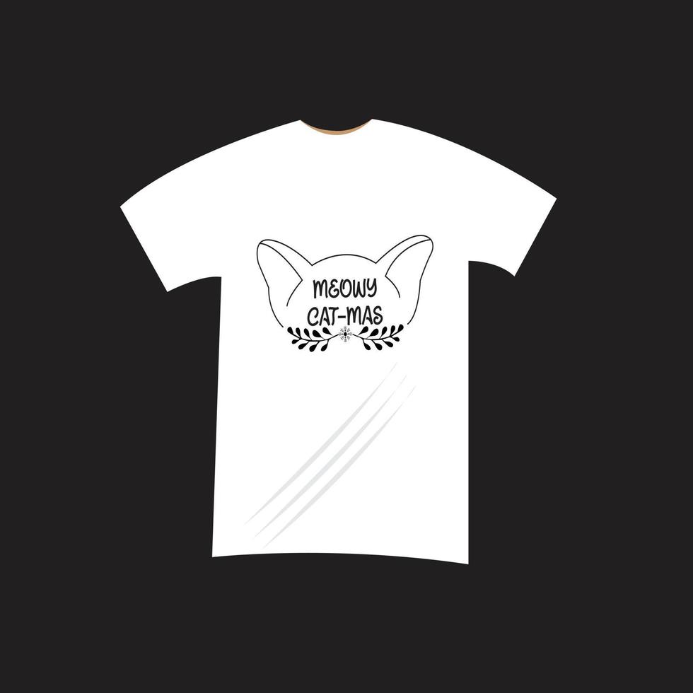 Meowy Christmas T-shirt vector