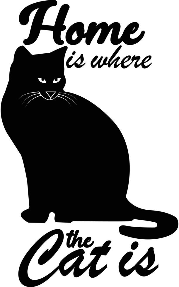 el hogar es donde está el gato svg vector