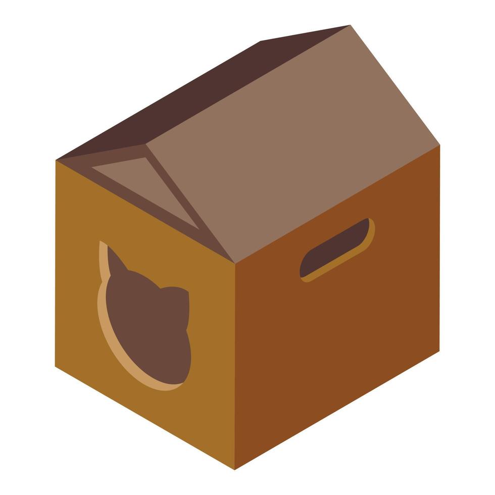 Toy pet house icon isometric vector. Cat food vector