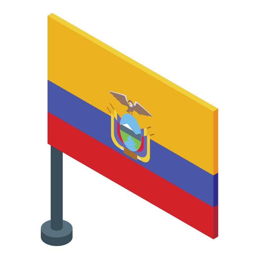 vector isométrico del icono de la bandera de ecuador. arquitectura de vacaciones