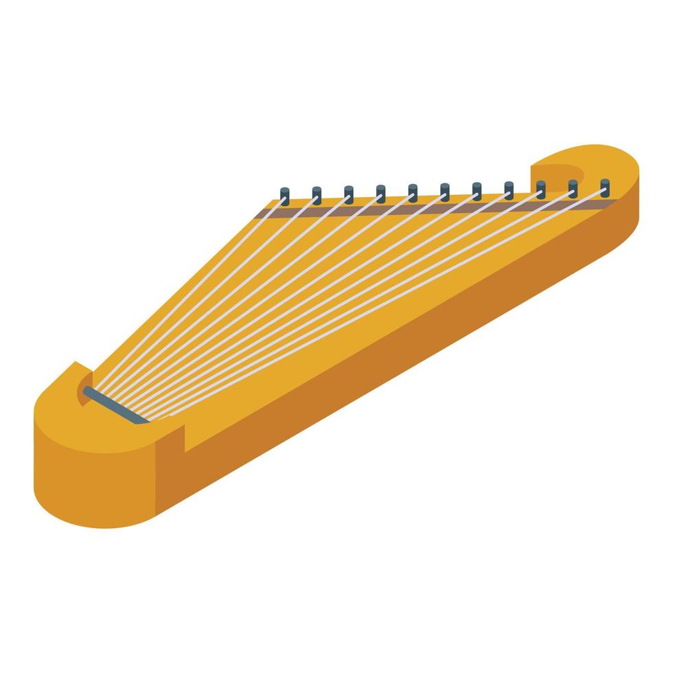 Kantele harp icon isometric vector. Music instrument vector