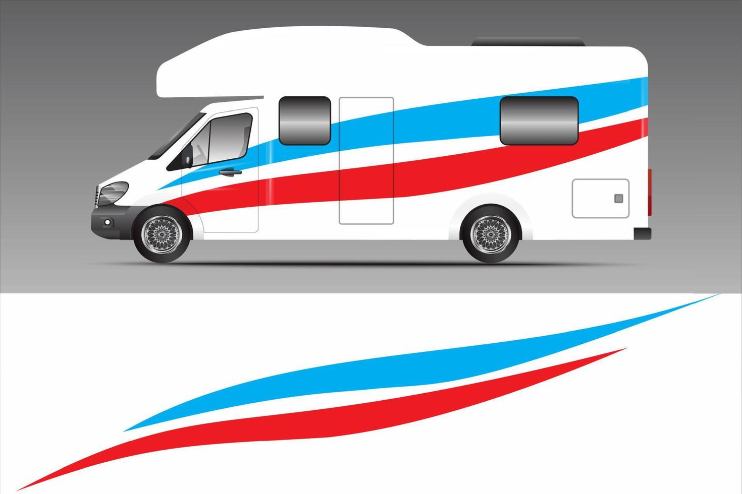 diseño de fondo blanco para envoltura de librea de autocaravana y más vector