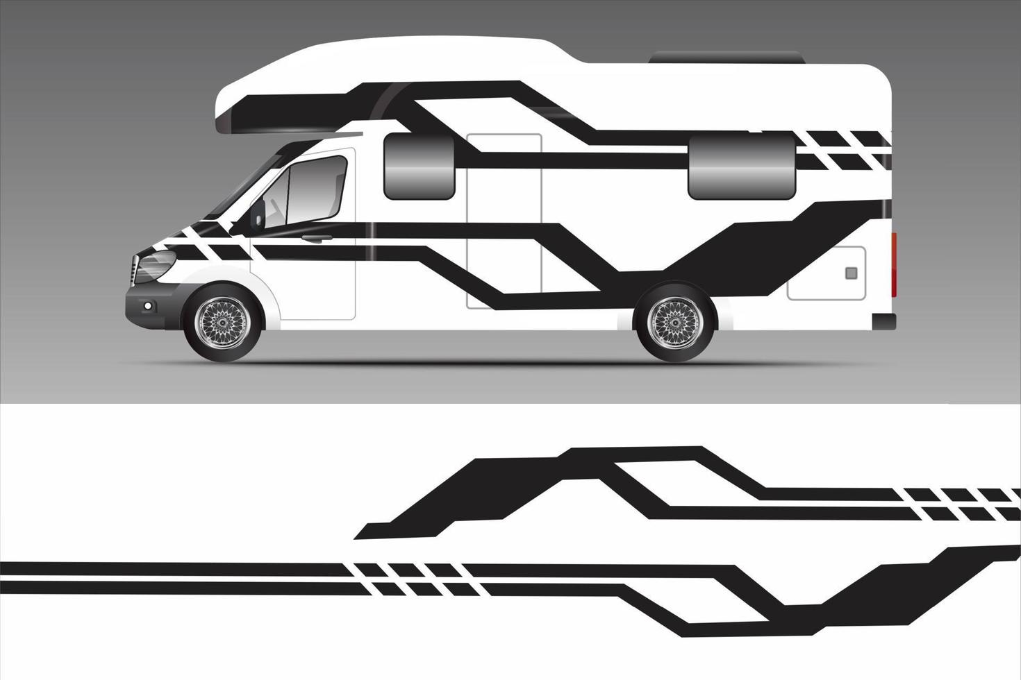 diseño de fondo blanco para envoltura de librea de autocaravana y más vector