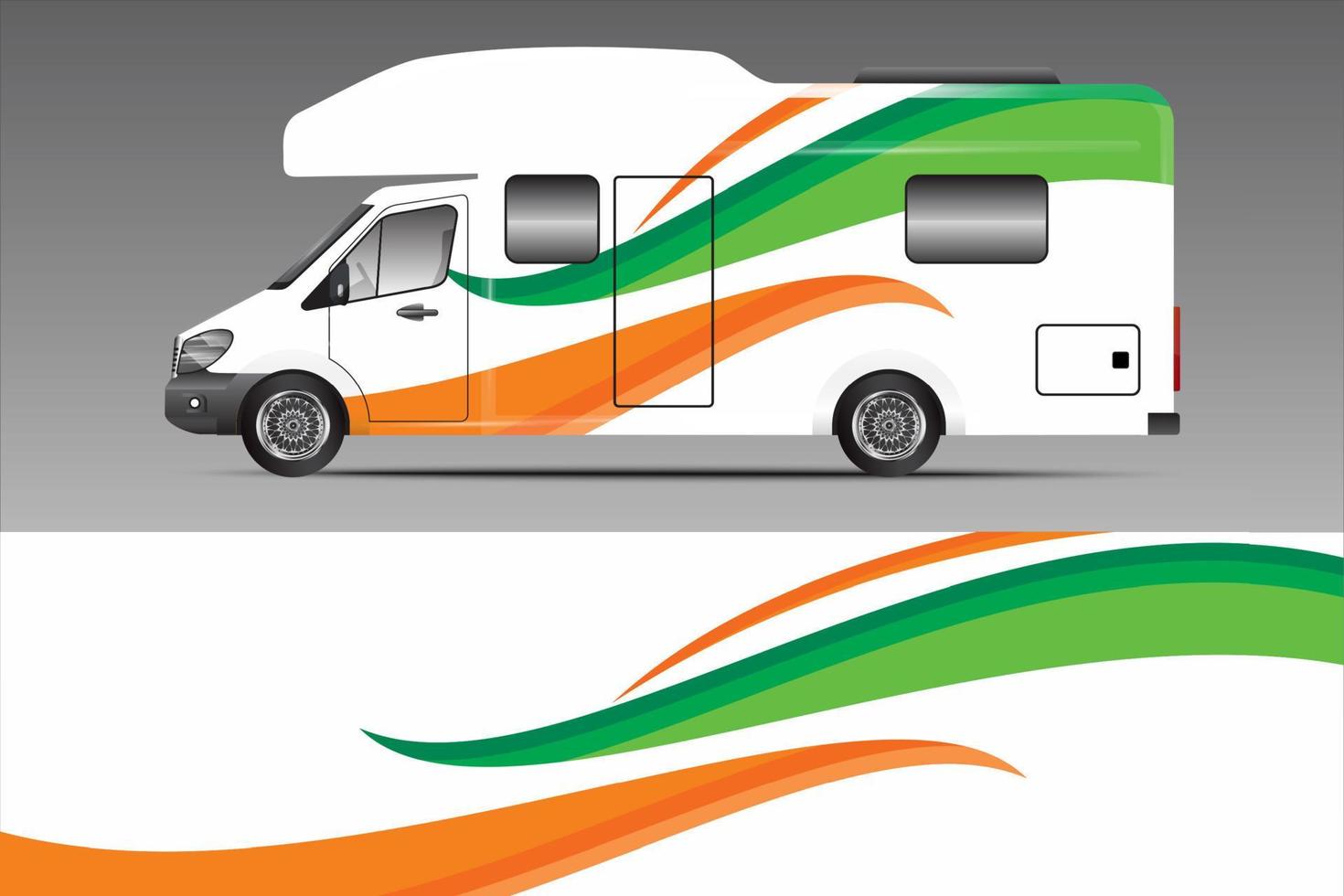 diseño de fondo blanco para envoltura de librea de autocaravana y más vector