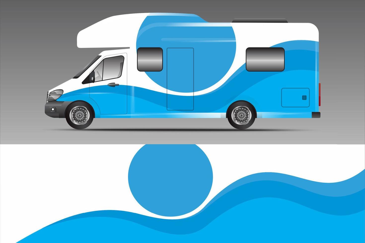 diseño de fondo blanco para envoltura de librea de autocaravana y más vector