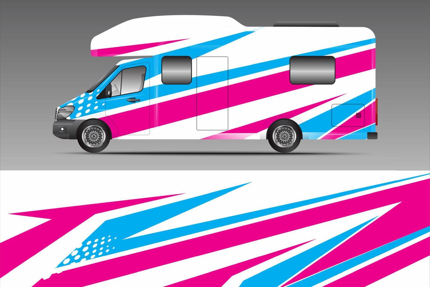 diseño de fondo blanco para envoltura de librea de autocaravana y más vector