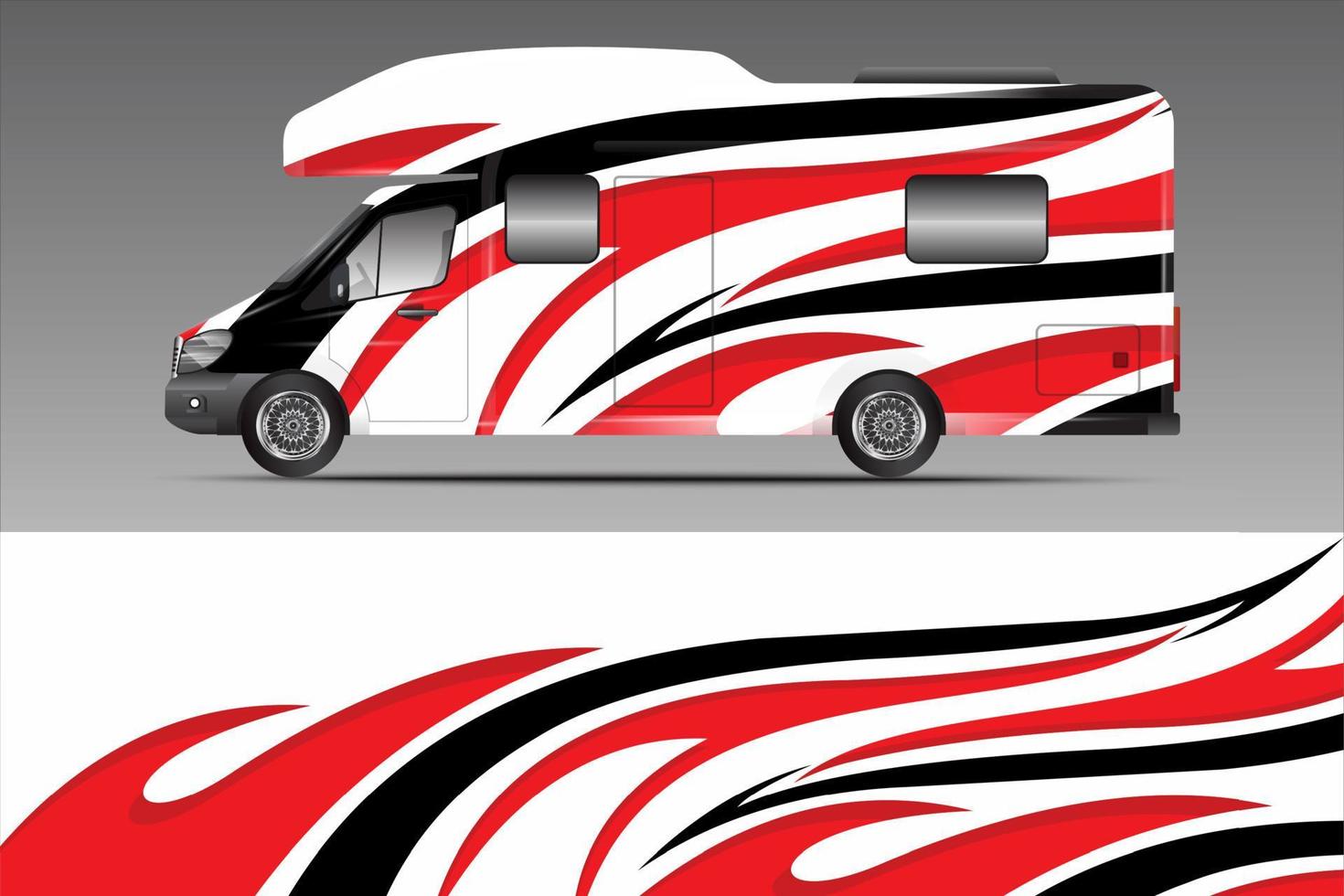 diseño de fondo blanco para envoltura de librea de autocaravana y más vector