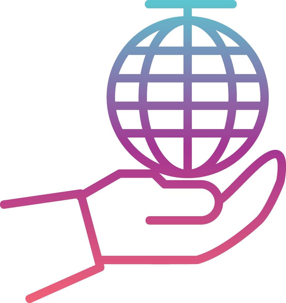 Globe in hand Vector Icon