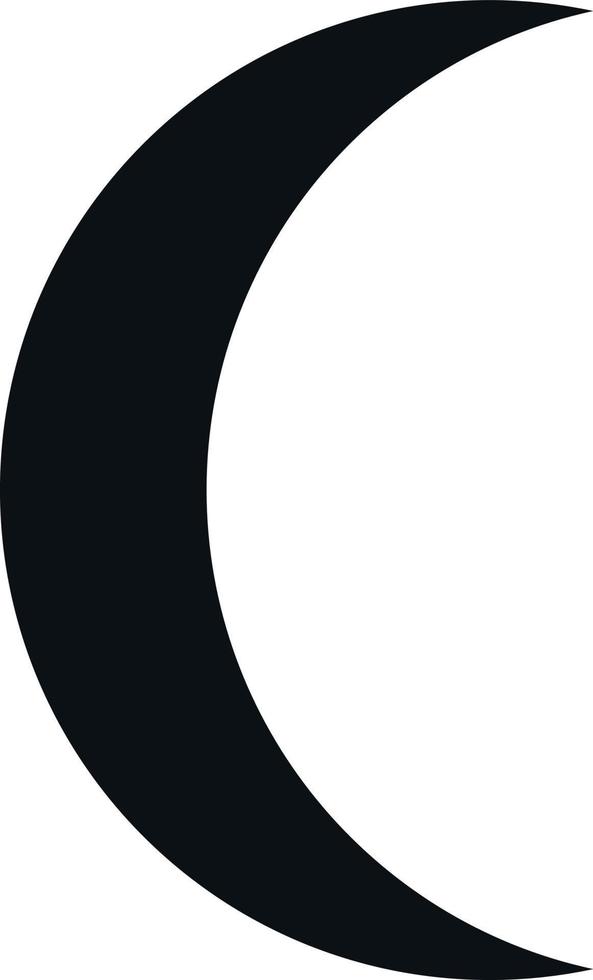 Crescent icon. Simple flat design. Vector art