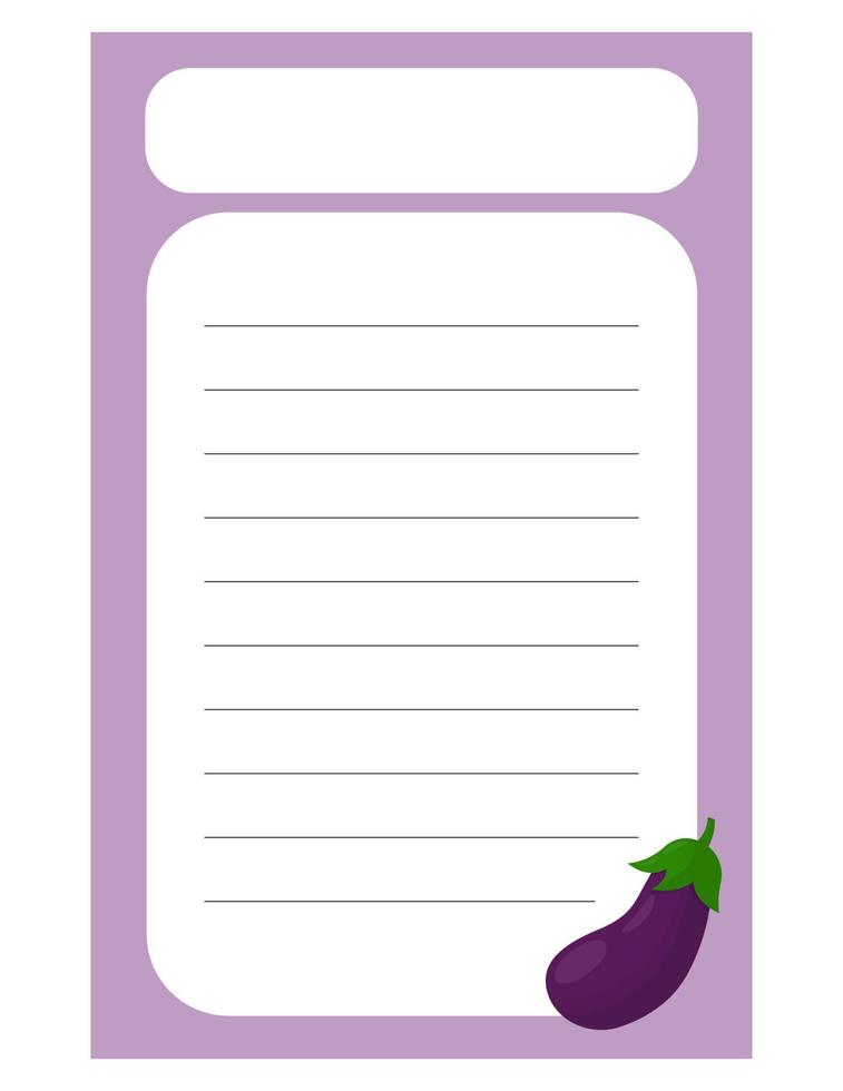 Note of cute vegetable label  illustration. Memo, paper. Vector drawing. writing paper.