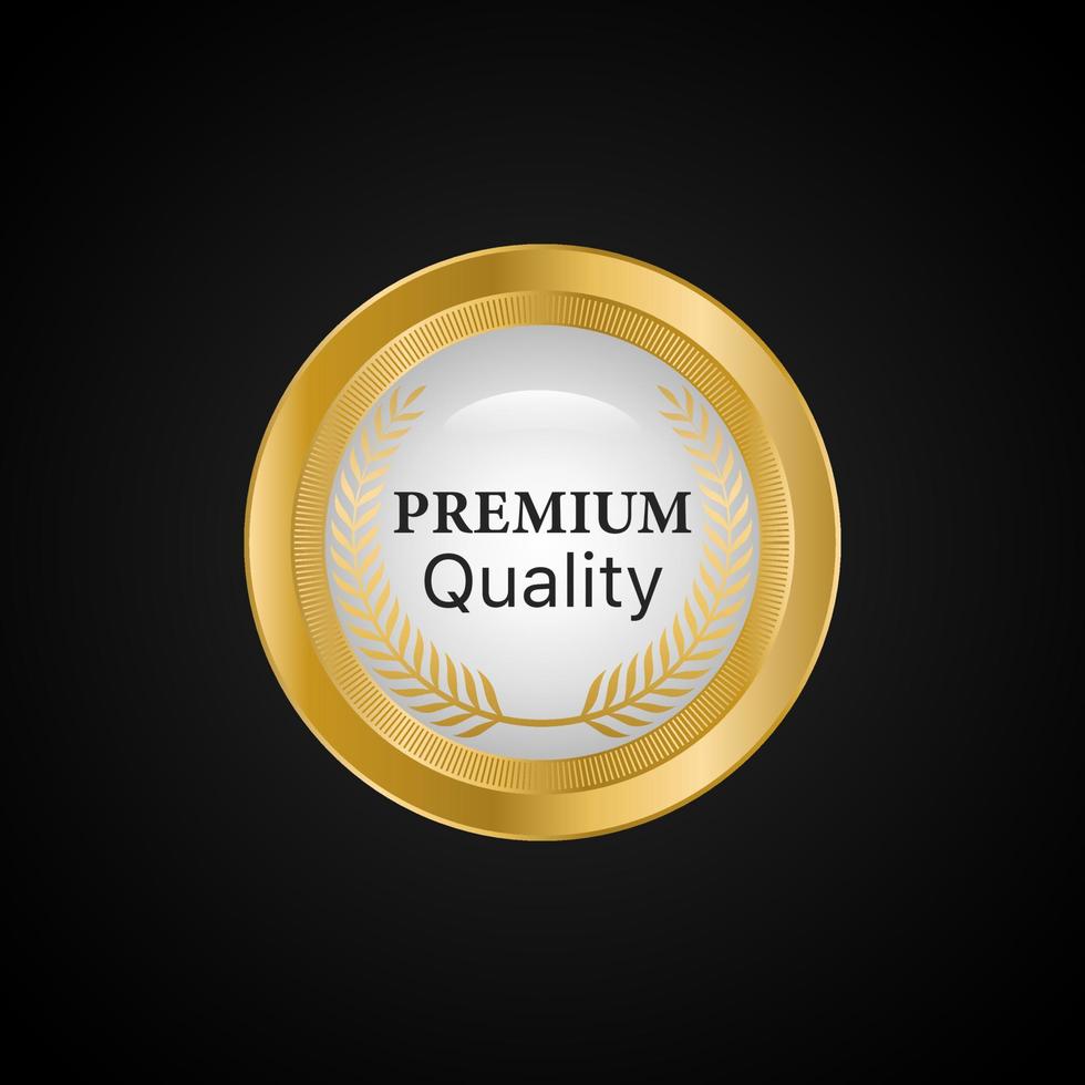 Luxury gold badges and labels premium quality product. vector illustration