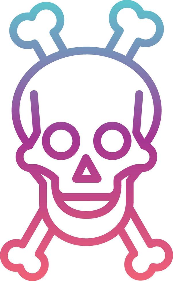 icono de vector de cráneo y huesos