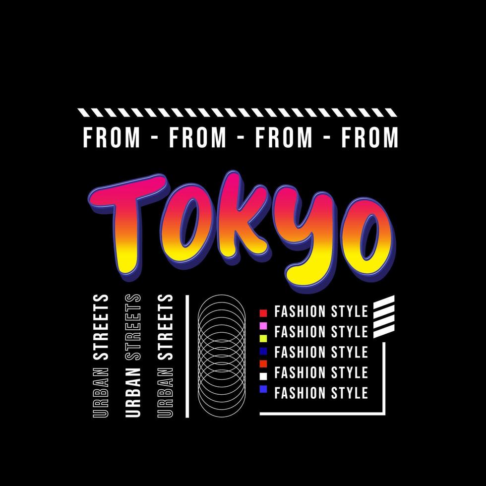 Urban Style Slogan Text Design From Tokyo. For Print Designs, T-shirts, Stickers, Jackets and More. vector