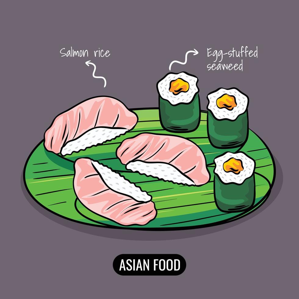 detailed realistic asian food vector illustration image