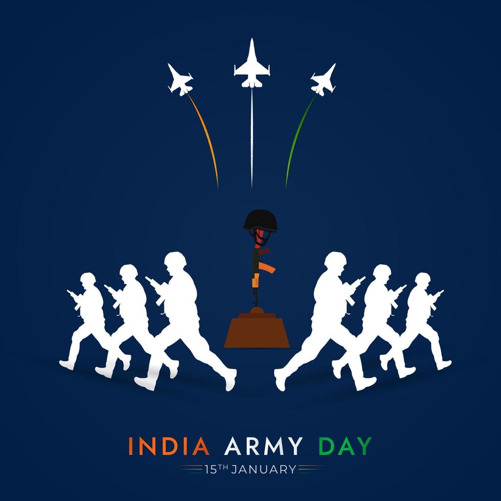 Indian army day 15 January social media post vector