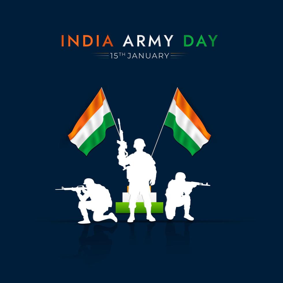 Indian army day 15 January social media post vector