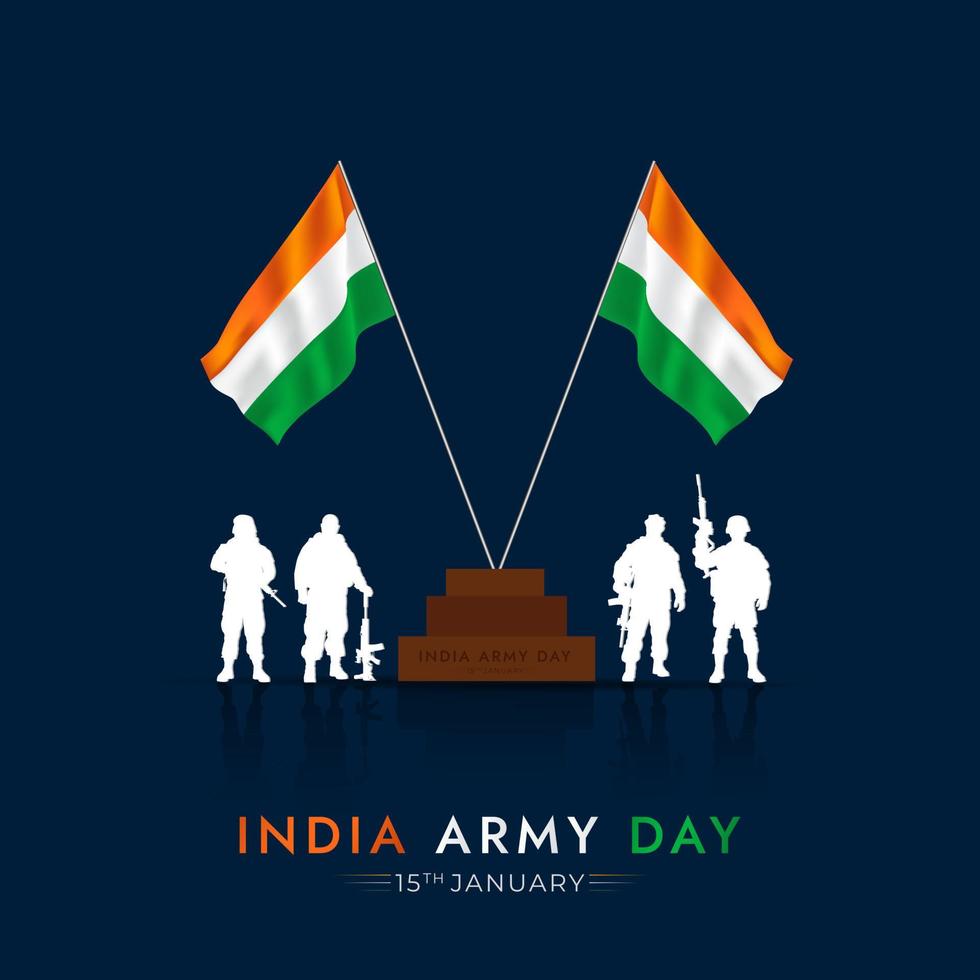 Indian army day 15 January social media post vector