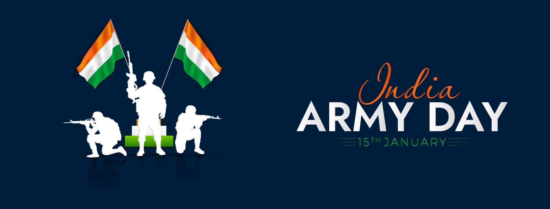 día del ejército indio 15 de enero publicación en redes sociales vector